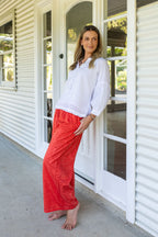 The Solace Pants - Red fully elasticised
