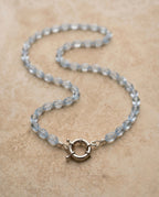 Aquamarine Necklace with sterling silver bolt clasp