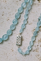 Aquamarine Necklace with sterling silver bolt clasp