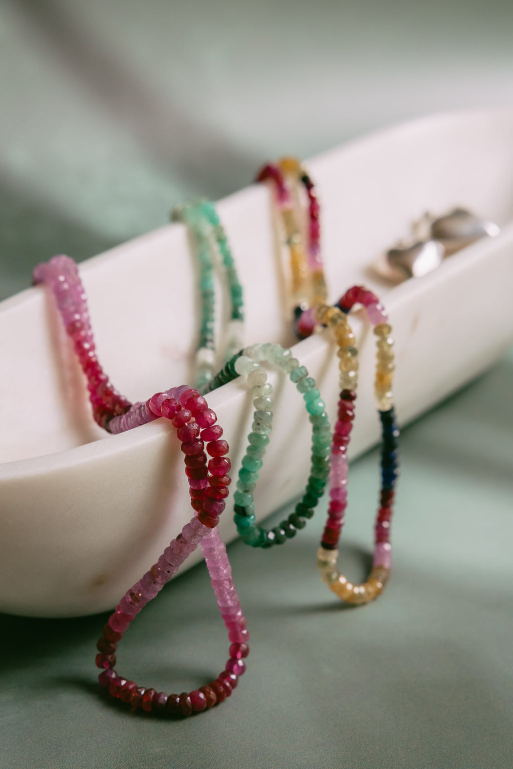 Multi stone necklace (Yellow and Blue Sapphires + Ruby)