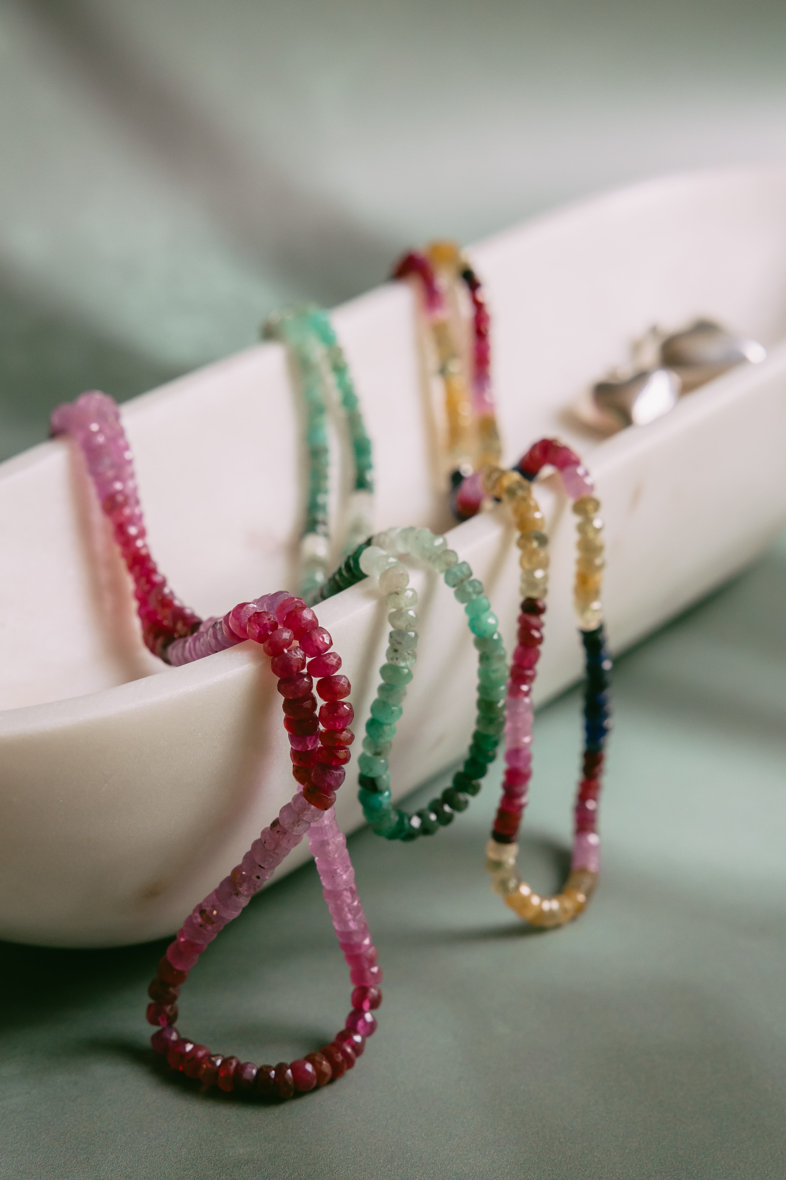 Multi stone necklace (Yellow and Blue Sapphires + Ruby)