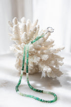 Emerald tumbled necklace - with sterling silver clasp
