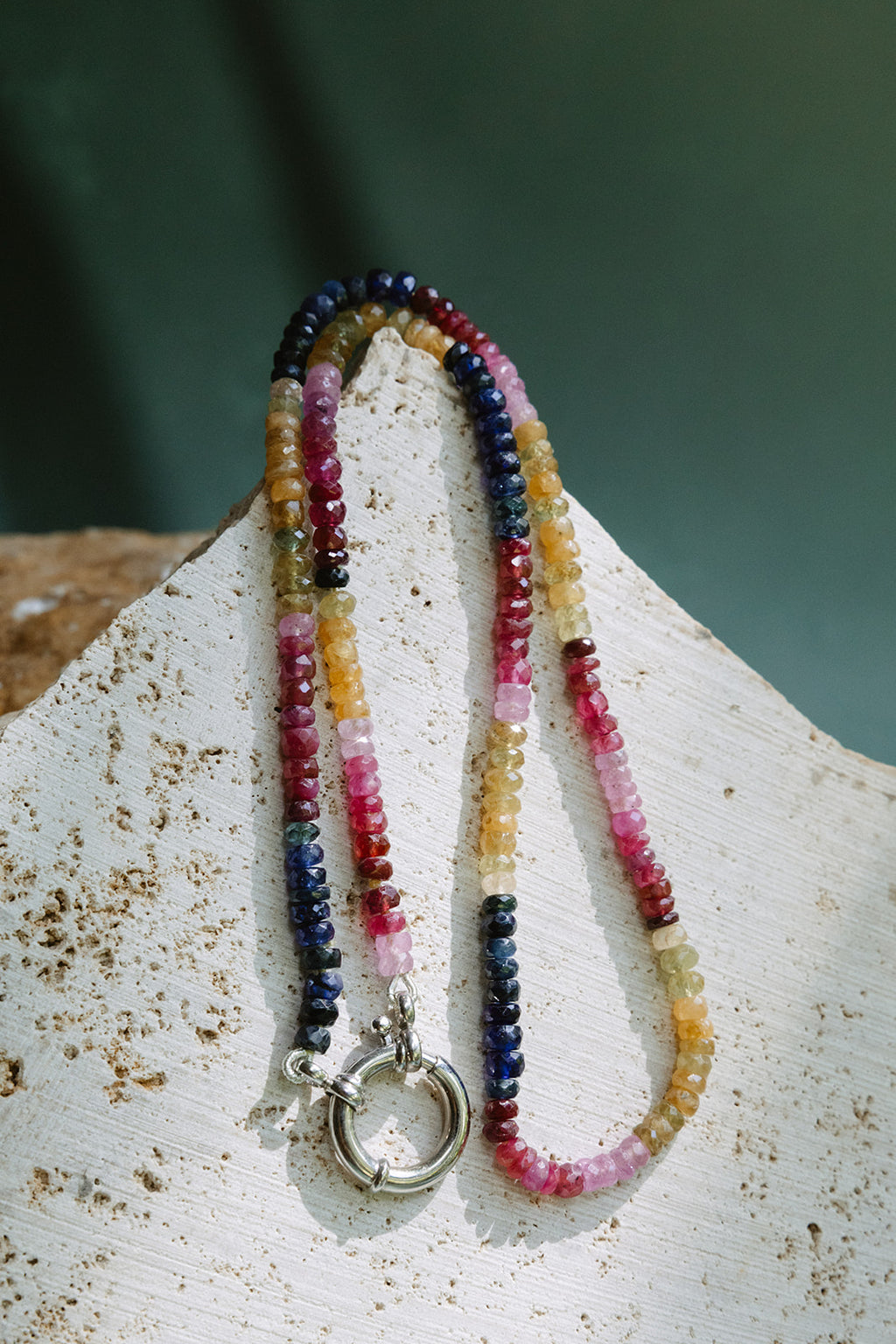 Multi stone necklace (Yellow and Blue Sapphires + Ruby)