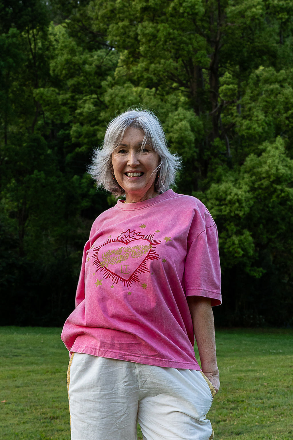 The Flaming Heart Tee-Pink