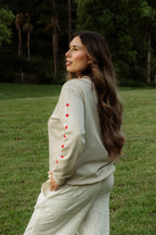 The Grace Pants - Cream Flat front