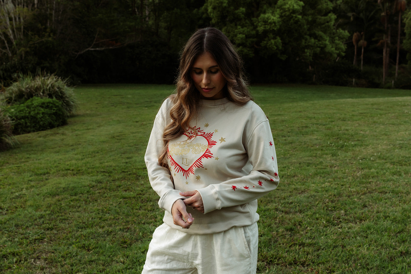 Flaming Heart – Oat Sweater
