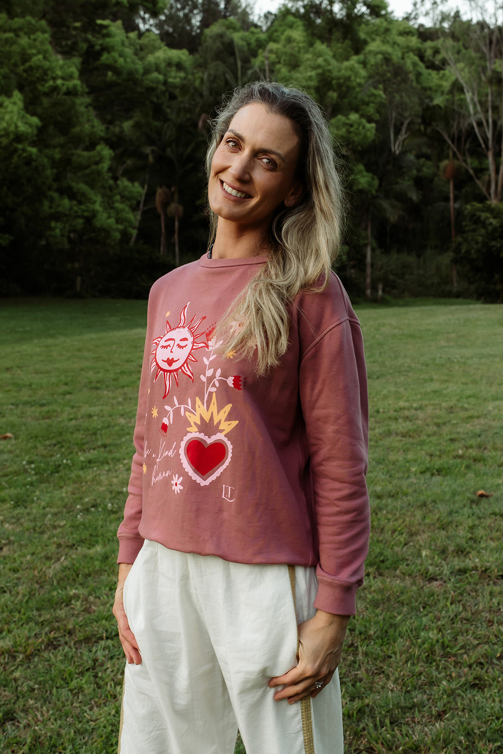 Be a Kind Human – Dusty Rose Sweater