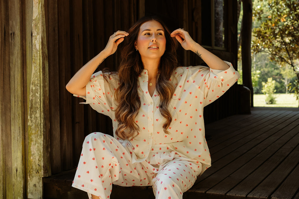 The Solace Pants - Heart embroidered fully elasticised