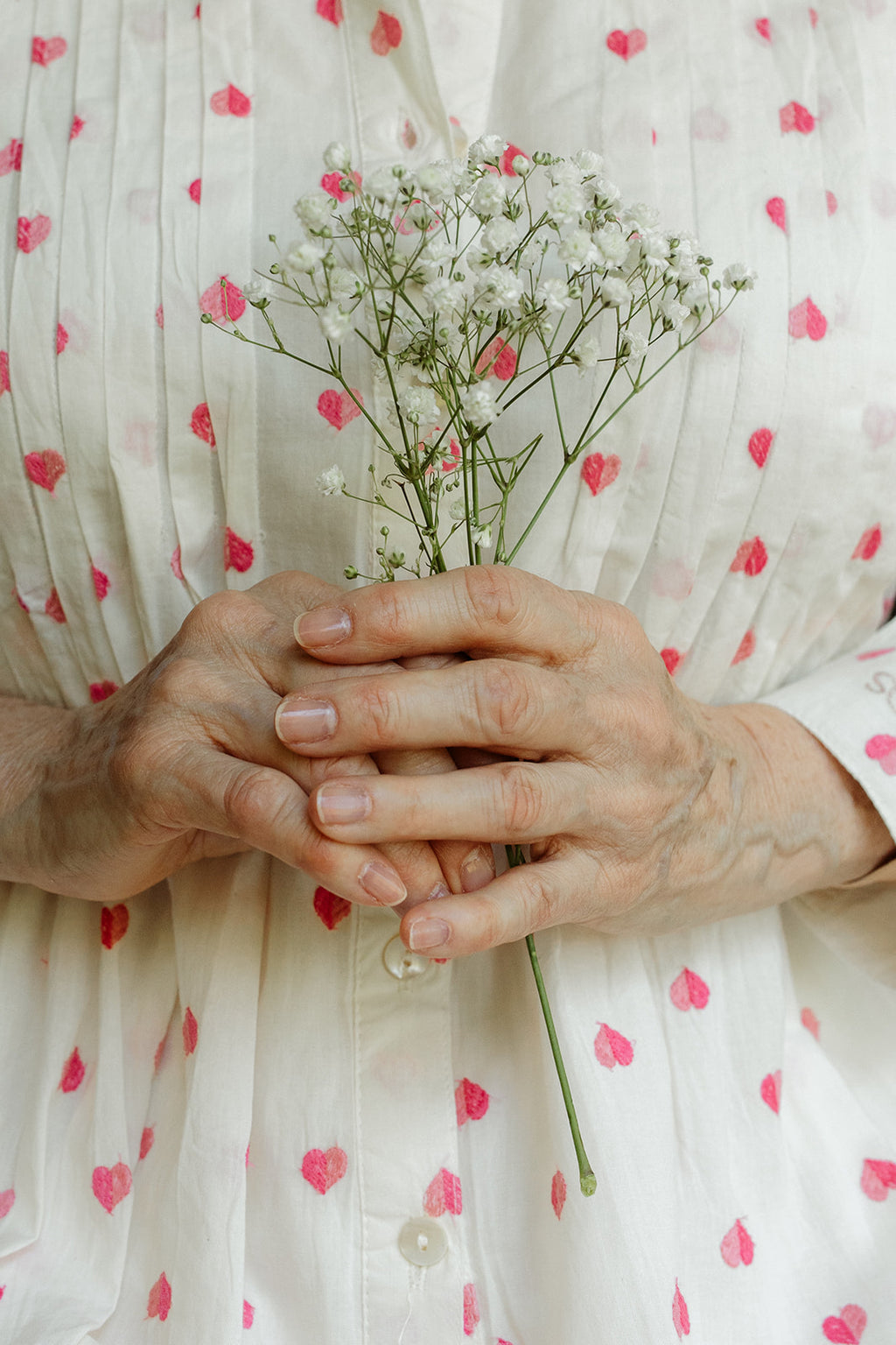 The Poppy Pleated Shirt - Heart Embroidery