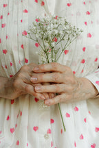 The Poppy Pleated Shirt - Heart Embroidery