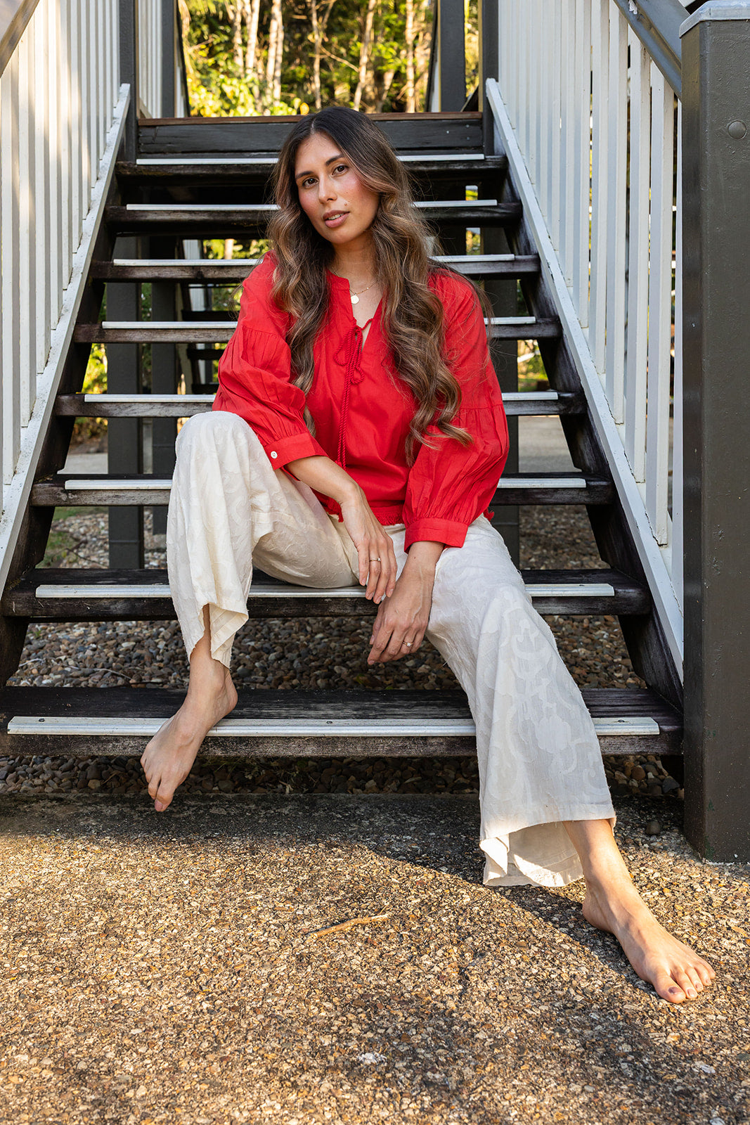 The Sahana Shirt - Red