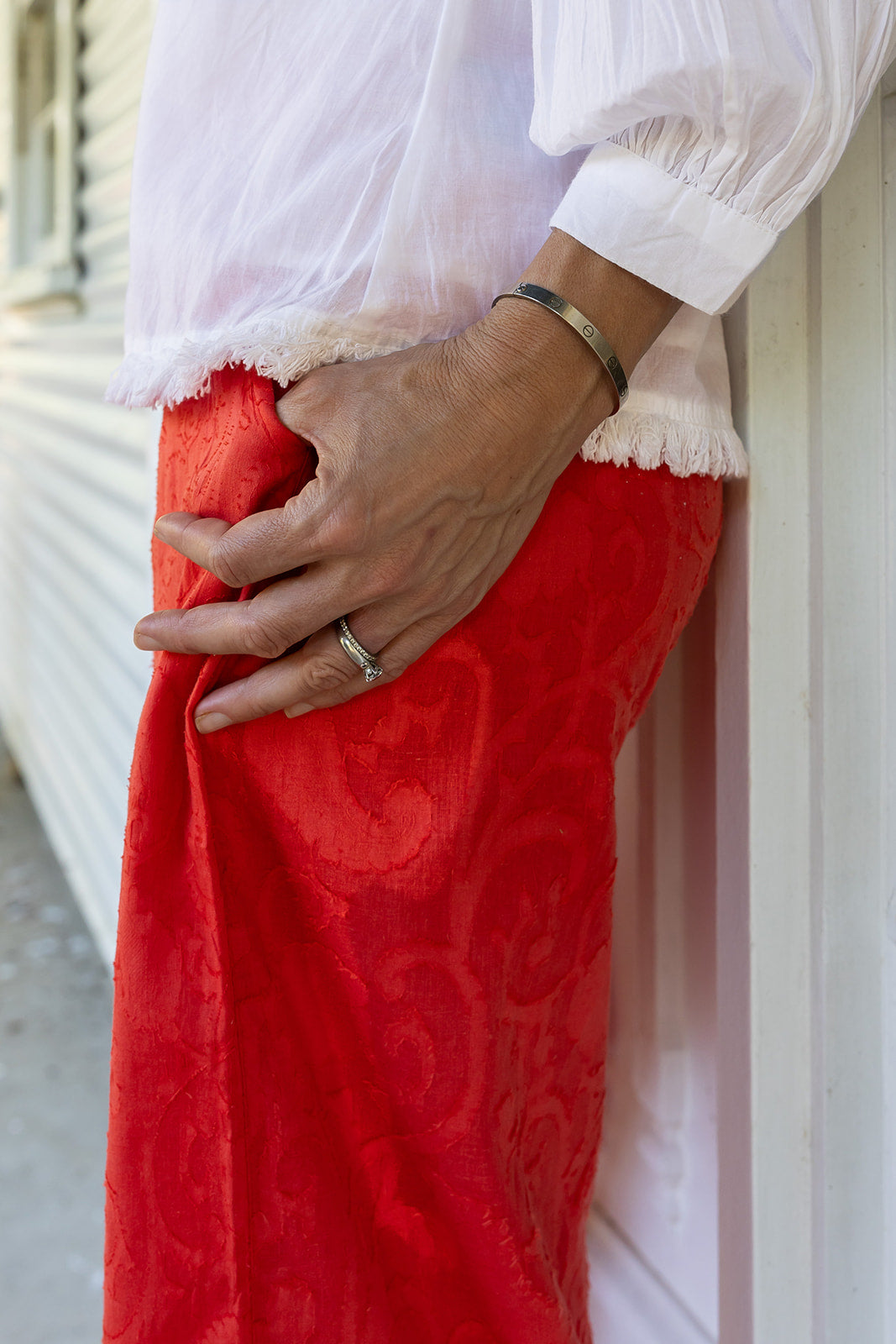 The Solace Pants - Red fully elasticised