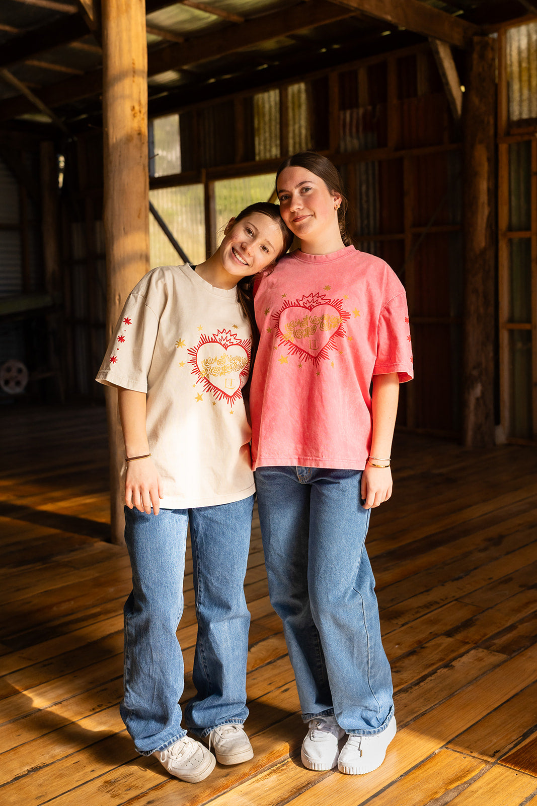 The Flaming Heart Tee-Pink