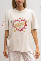 The Flaming Heart Tee - Oat