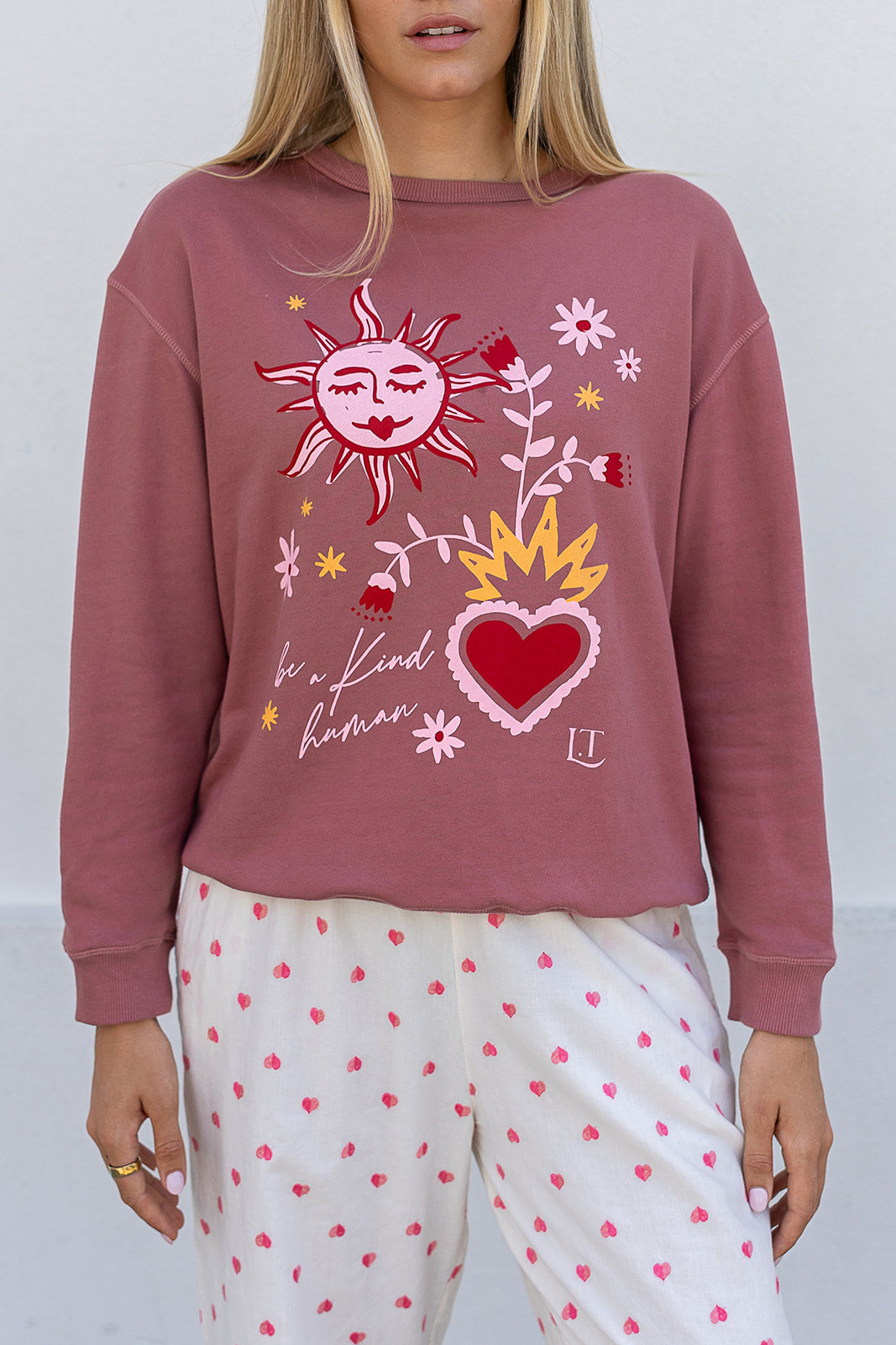 Be a Kind Human – Dusty Rose Sweater