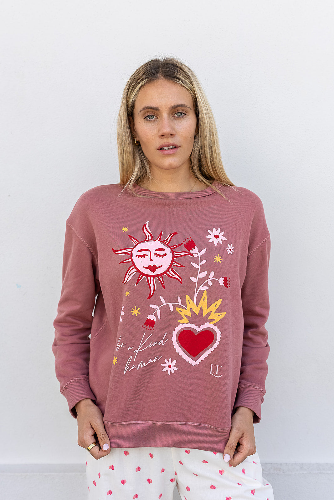 Be a Kind Human – Dusty Rose Sweater