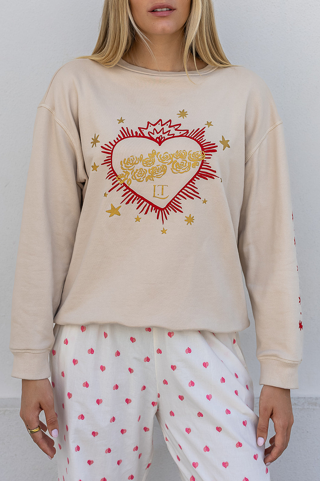 Flaming Heart – Oat Sweater