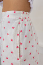 The Grace Pants - Heart Embroidered Flat front