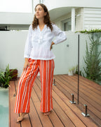 Sunset Coral Cotton Twill Pants