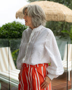 Sunset Coral Cotton Twill Pants