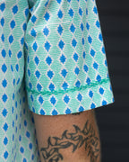 Men's Star Shirt - Green with Blue