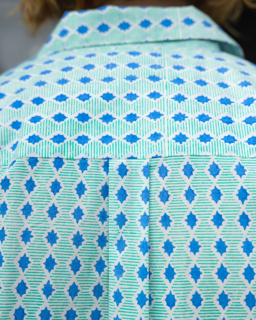 Men's Star Shirt - Green with Blue