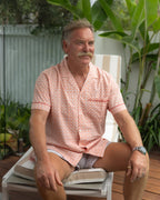 Men's Star Shirt - Coral with pink