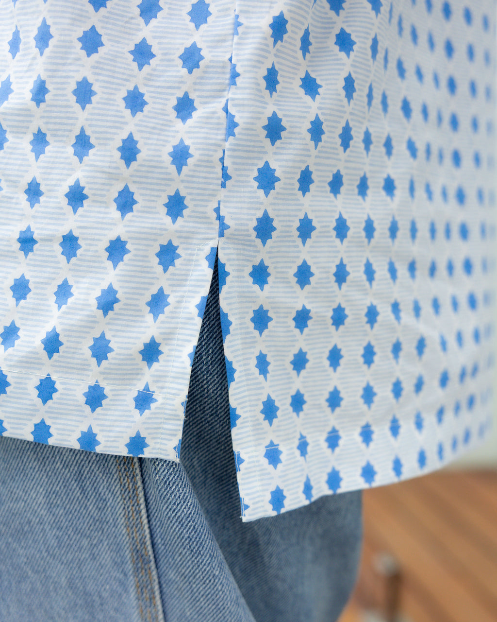 Men's Star Shirt - Two tone blue