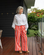 Sunset Coral Cotton Twill Pants
