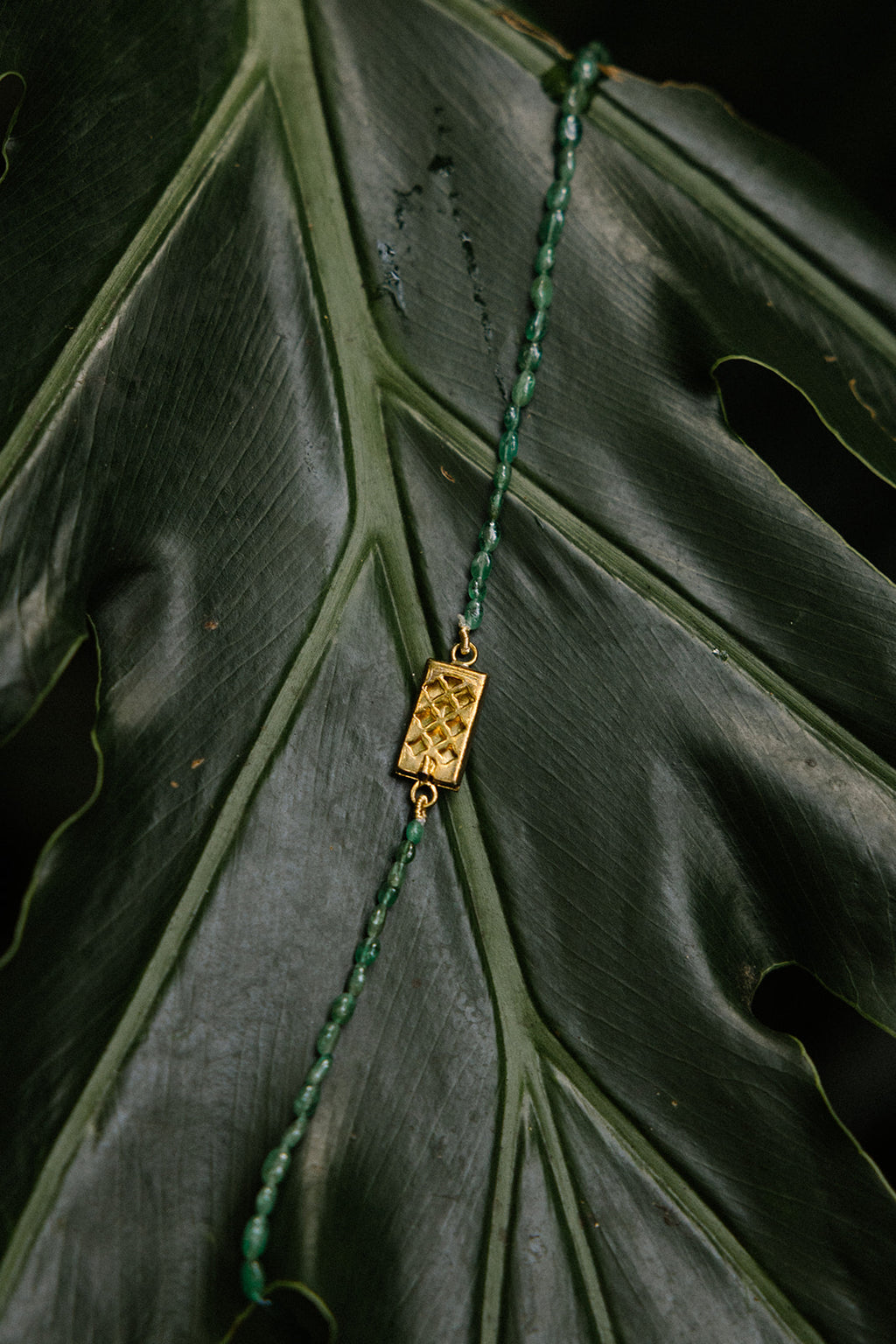 Emerald Necklace - Gold plated clasp
