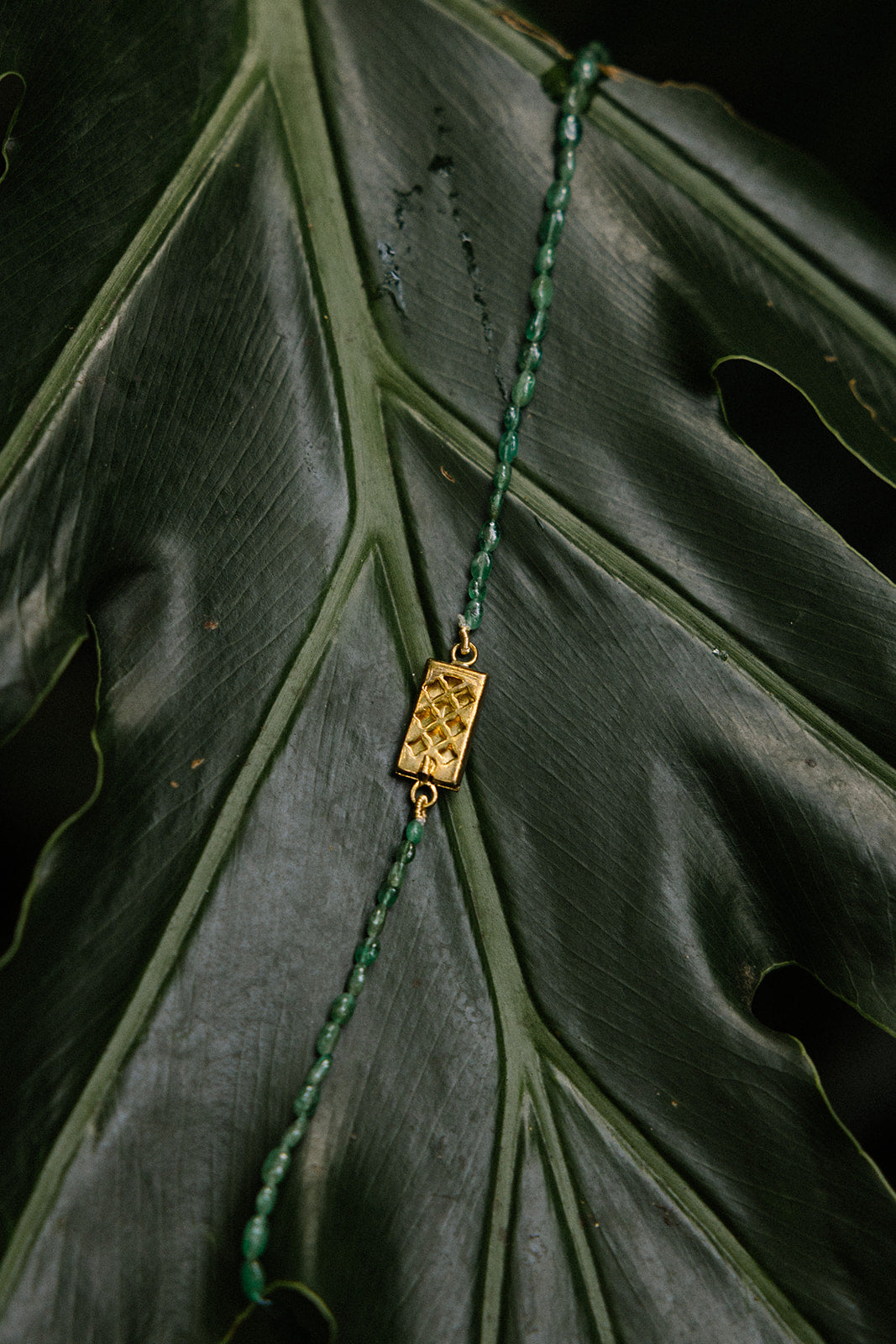 Emerald Necklace - Gold plated clasp