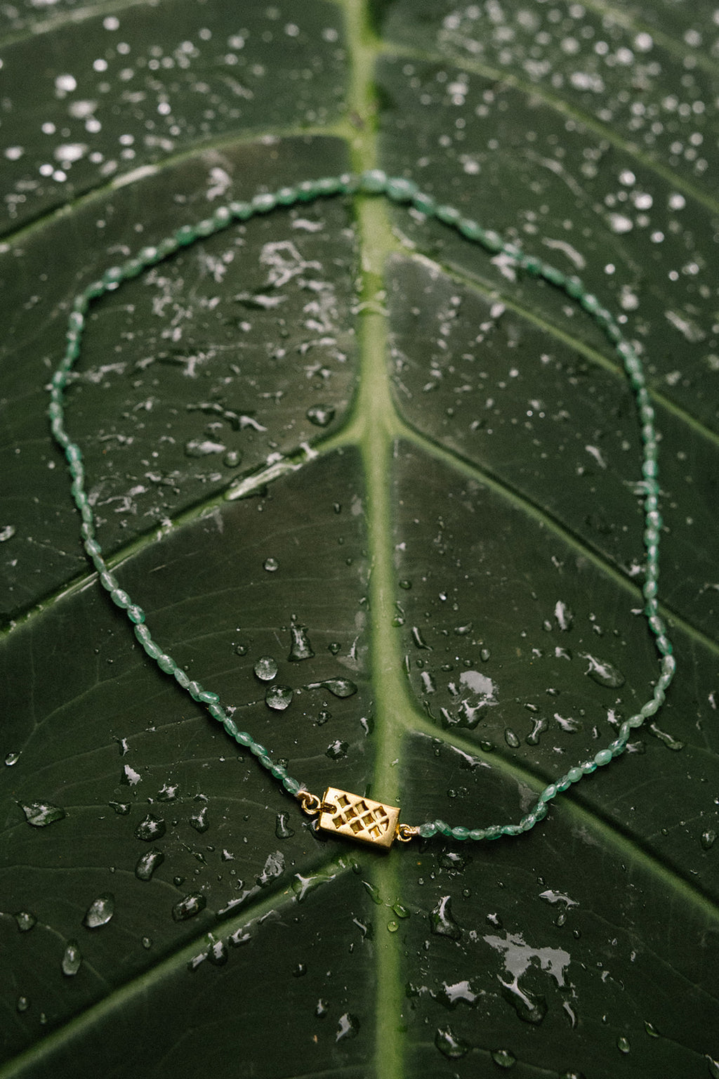 Emerald Necklace - Gold plated clasp