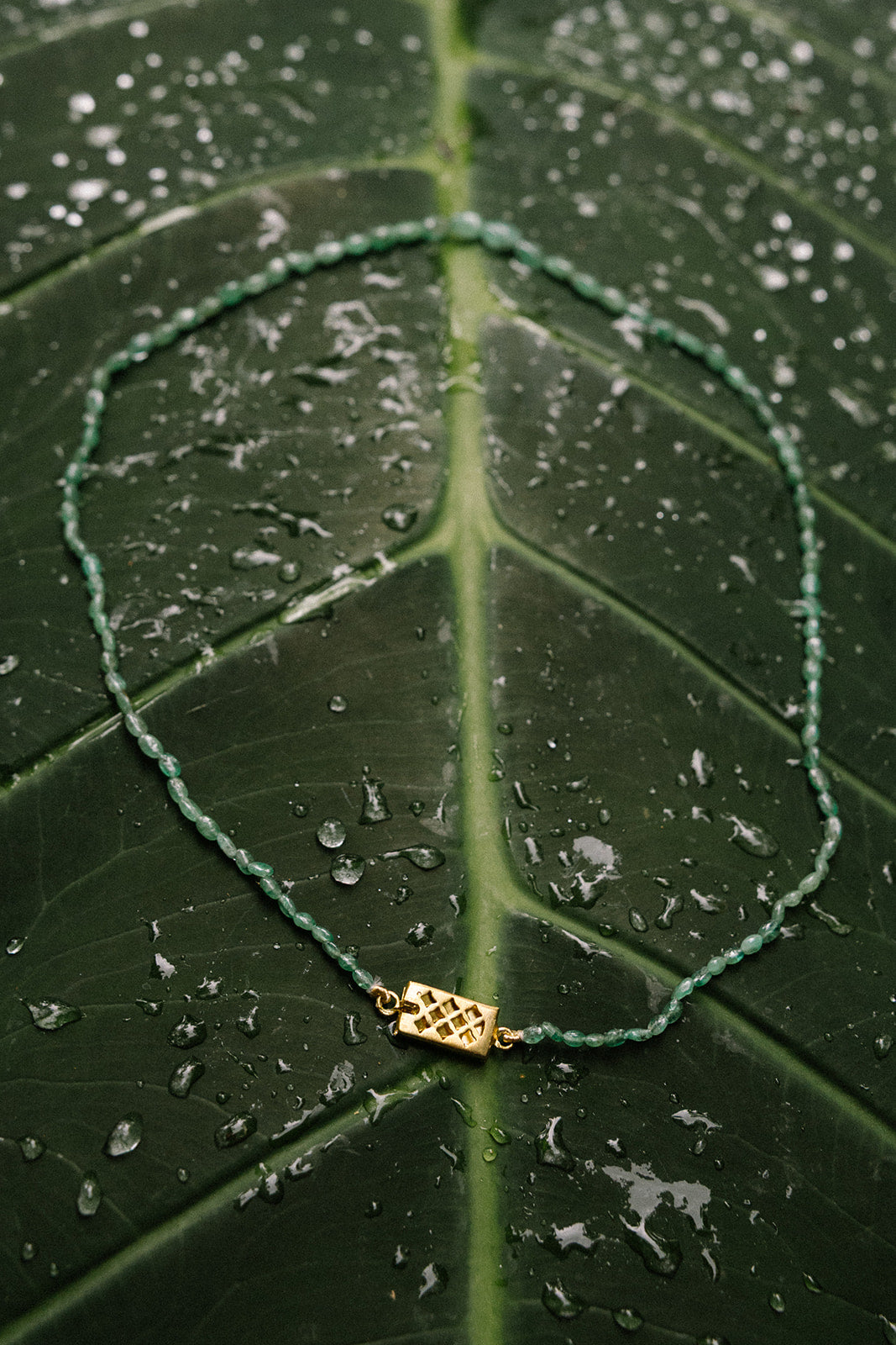 Emerald Necklace - Gold plated clasp