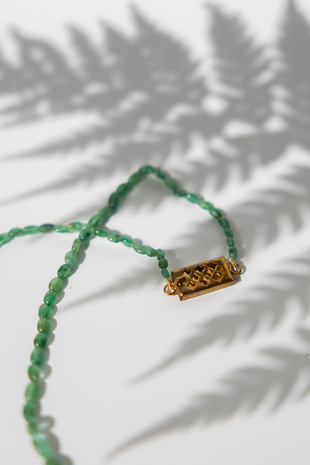 Emerald Necklace - Gold plated clasp